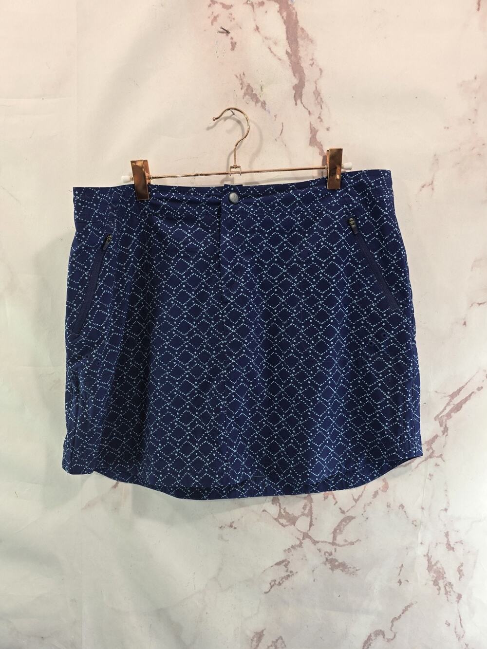 Title Nine Skirt Womens 8 Medium Blue Stretch Mini Nimblene Swim Sun Diamond